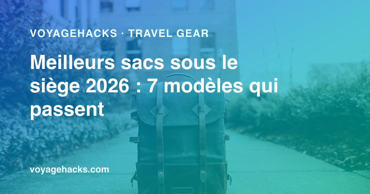 Sacs conçus pour passer sous le siège d'un avion