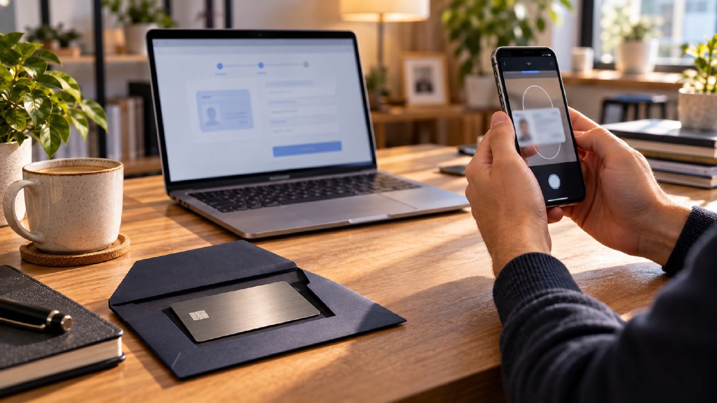 Illustratie voor Amex aanvragen: AI-gegenereerde foto, geen echte merken getoond