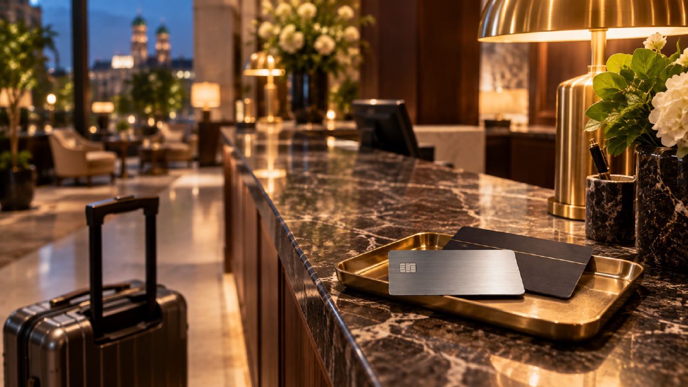 Illustratie voor Platinum Hotelstatus: AI-gegenereerde foto, geen echte merken getoond