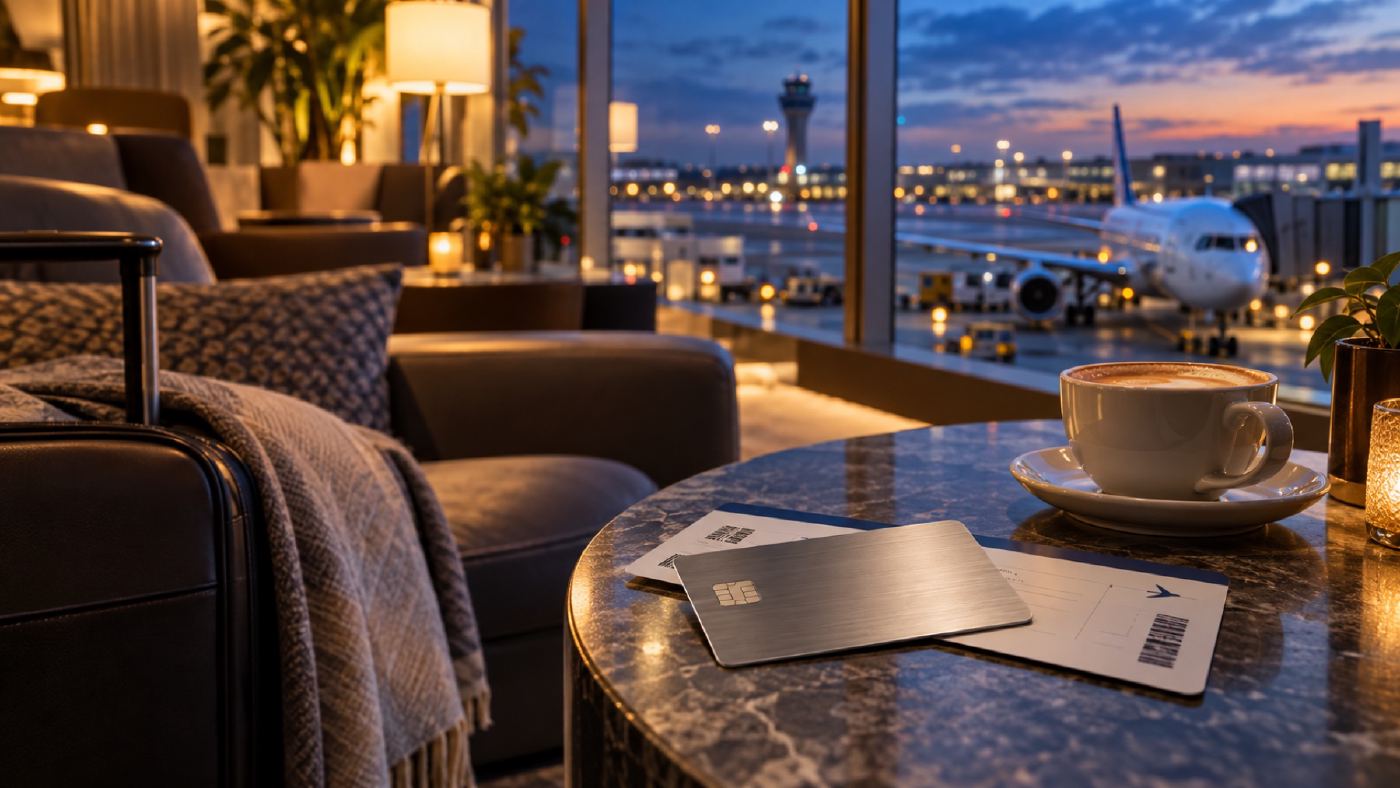 Illustratie voor Platinum Lounges: AI-gegenereerde foto, geen echte merken getoond