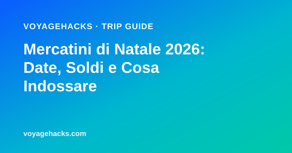 Kit da viaggio per i mercatini di Natale invernali: stivali isolati, strati termici, guanti touchscreen e una tazza termica disposti davanti a bancarelle di legno natalizie